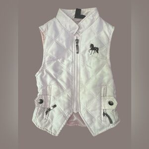 Horze Kids Size 4-6 Years Old Quilted Vest with Horse Embroidery - Light Pink
